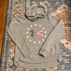 🇺🇸 Under Armour Fleece Patriotic Logo Hoodie Women’s S Gray Sz S
